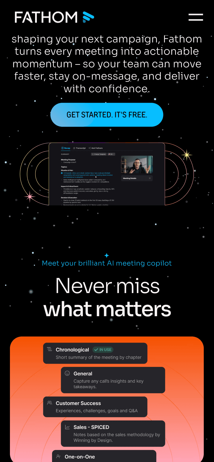 Interface do Fathom