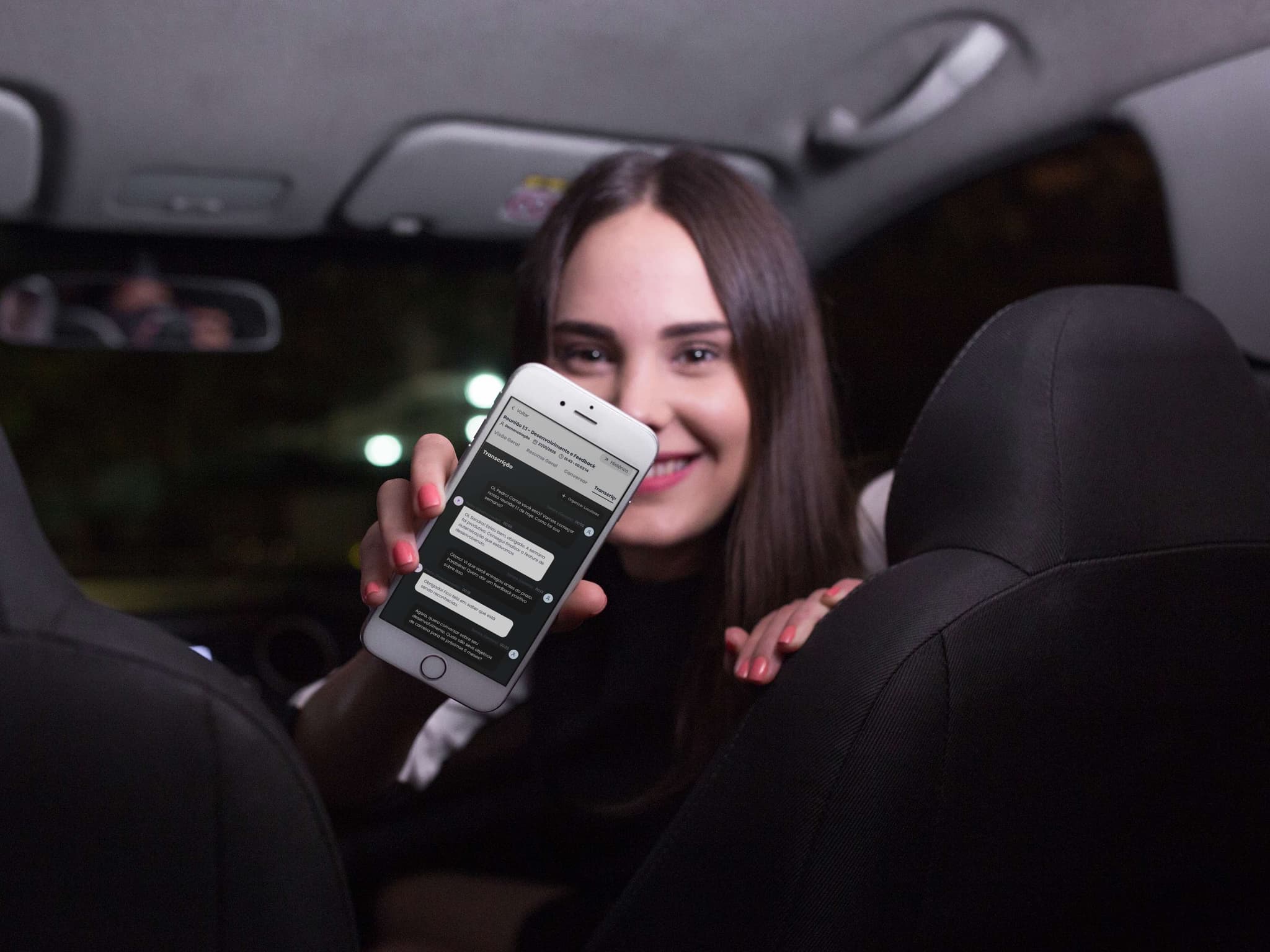 Cliente mostrando ExVoice no celular